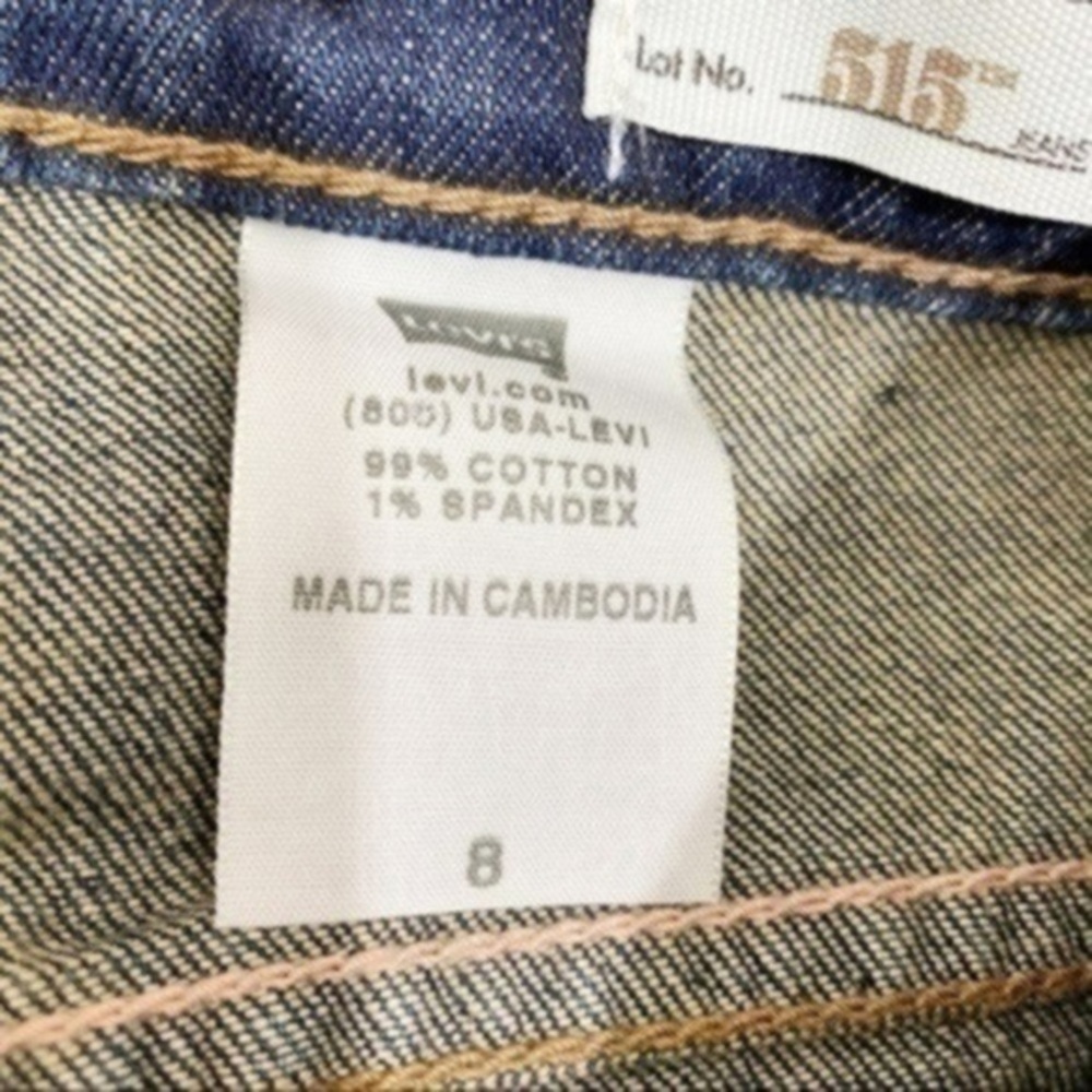 NWT Levi 515 Capri White Label Cuffed Denim Size 8 - Picture 7 of 7